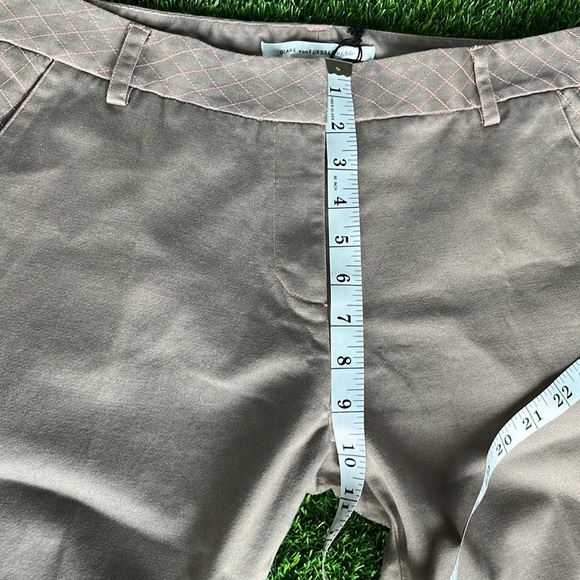 DIANE VON FURSTENBERG Designer Catesby Wide Leg Khaki Pants size 10 - Picture 4 of 12